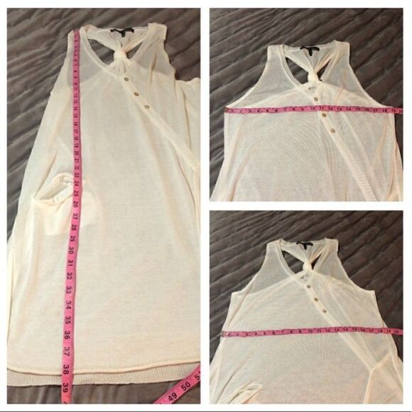 MADO et les autres Swim Cover Up Sweater Dress Asymmetrical Knot Back White 4 - Picture 11 of 11